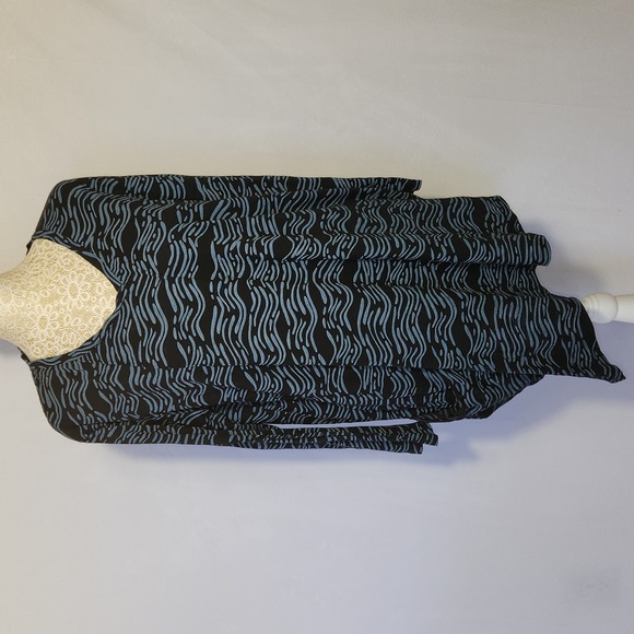 Fresh Produce Blue Black Seashore Asymmetric Ella Pocket 3/4 Sleeve Tunic Top - Picture 1 of 11